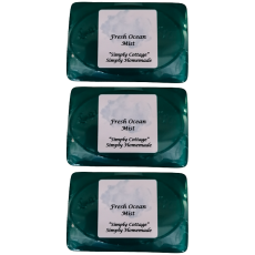 Handmade "Fresh Ocean Mist" Fragranced Glycerine Soap Bar 165g Gift Pack 3's